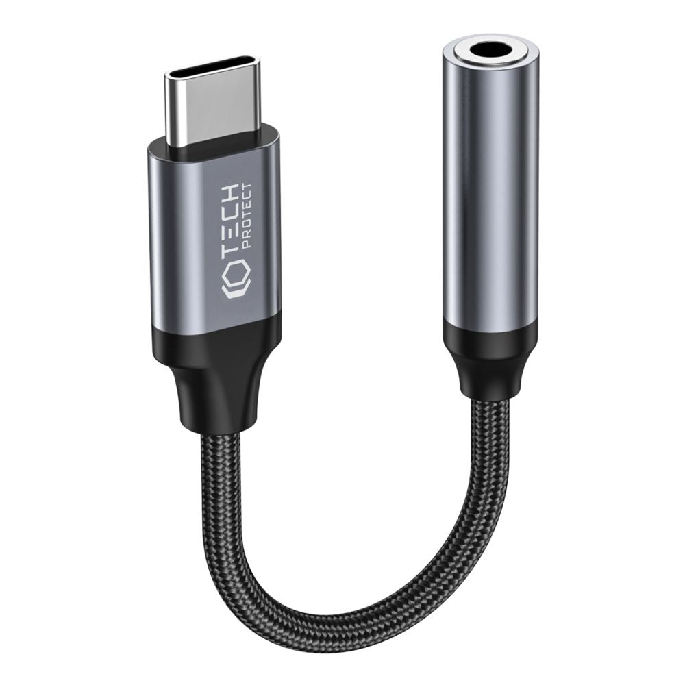 CÂBLE TECH-PROTECT ADAPTATEUR TYPE-C À MINI JACK 3,5MM NOIR