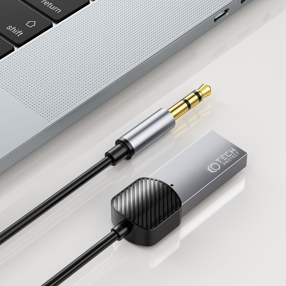 ADAPTATEUR TECH-PROTECT ULTRABOOST BLUETOOTH CÂBLE AUDIO AUX GRIS