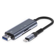 LECTEUR DE CARTES MÉMOIRES TECH-PROTECT ULTRABOOST LECTEUR DE CARTE SD & MICRO SD LIGHTNING & USB GRIS