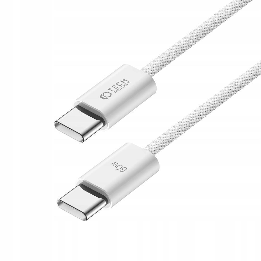 CÂBLE TECH-PROTECT ULTRABOOST CLASSIC TYPE-C CÂBLE PD60W/3A 100CM BLANC
