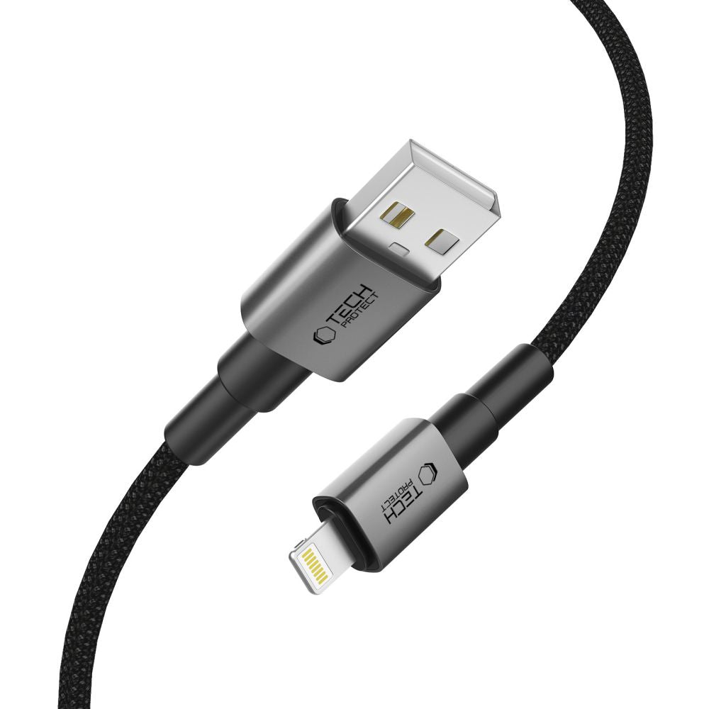 CÂBLE LIGHTNING TECH-PROTECT ULTRABOOST DNA 12W/2.4A 25CM GRIS FONCÉ