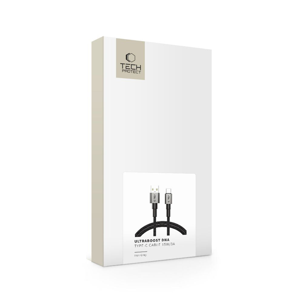 CÂBLE TECH-PROTECT ULTRABOOST DNA TYPE-C 15W/3A 100CM GRIS FONCÉ