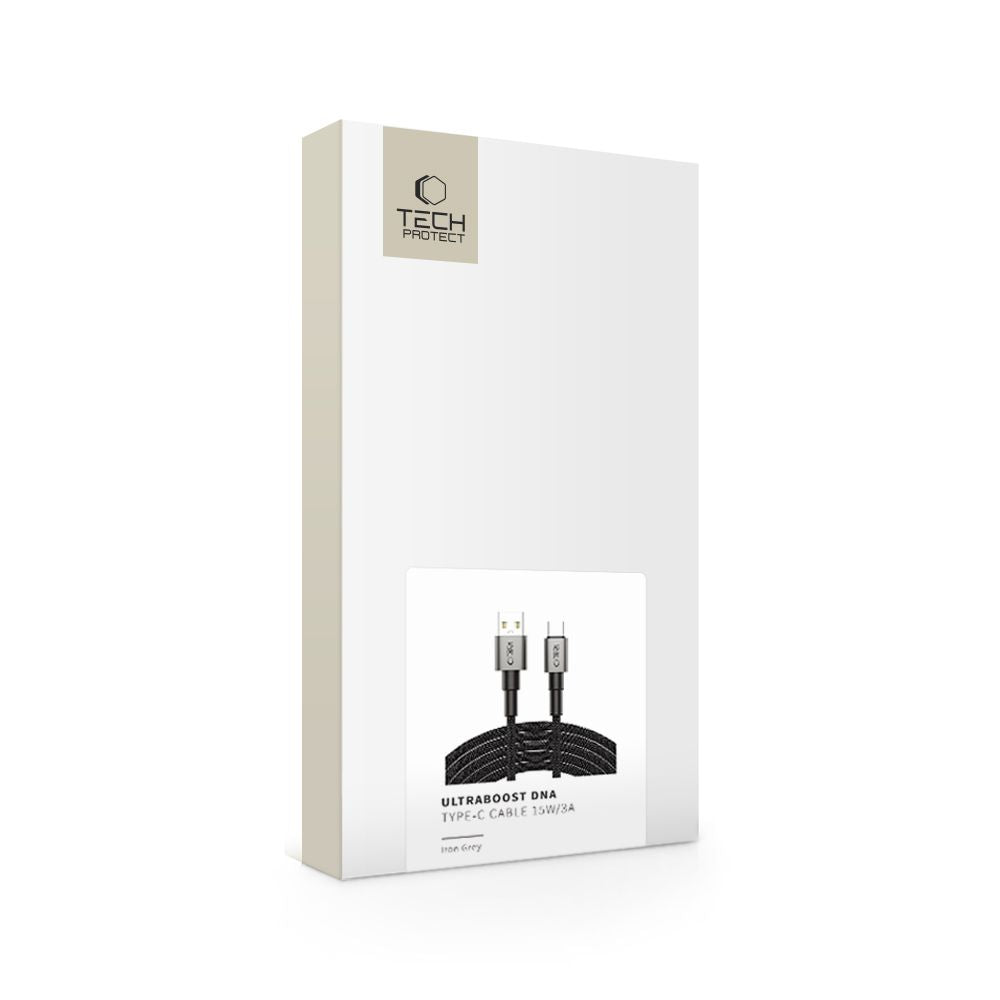 CÂBLE TECH-PROTECT ULTRABOOST DNA TYPE-C 15W/3A 300CM GRIS FONCÉ