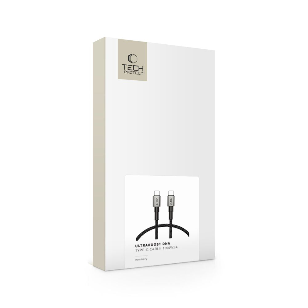 CÂBLE TECH-PROTECT ULTRABOOST DNA TYPE-C PD100W/5A 50CM GRIS FONCÉ