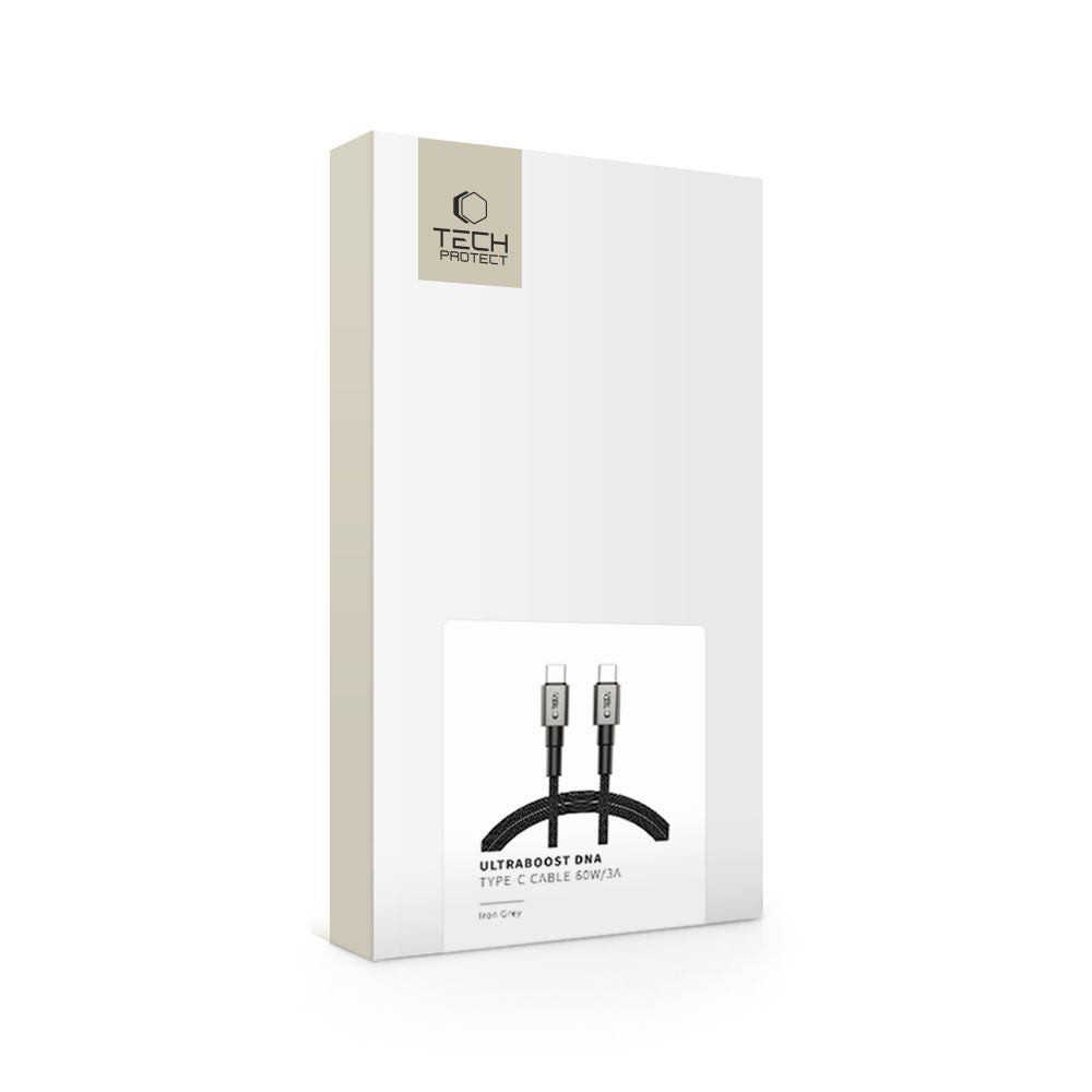 CÂBLE TECH-PROTECT ULTRABOOST DNA TYPE-C PD60W/3A 100CM GRIS FONCÉ