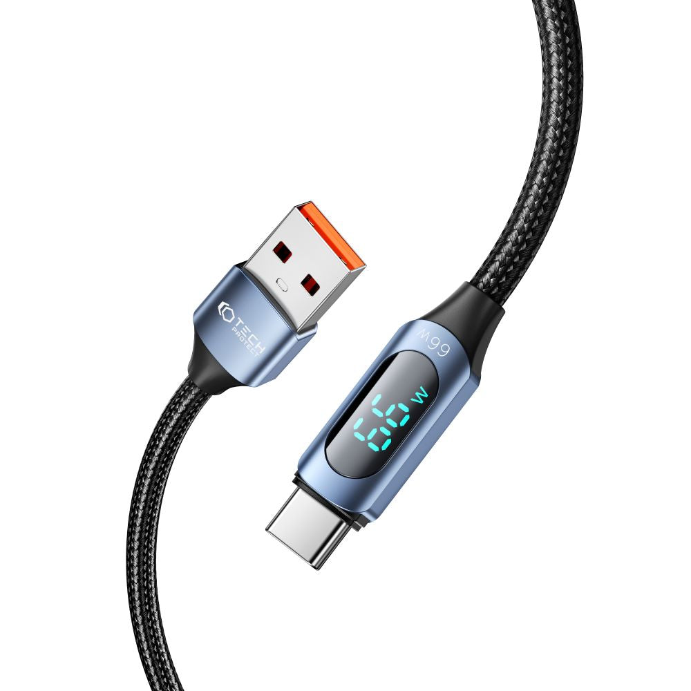 CÂBLE TECH-PROTECT ULTRABOOST LED TYPE-C 66W/6A 100CM BLEU