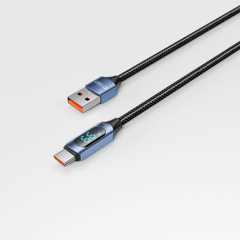 CÂBLE TECH-PROTECT ULTRABOOST LED TYPE-C 66W/6A 100CM BLEU