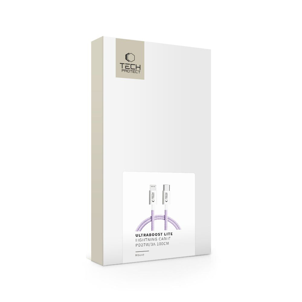 CÂBLE LIGHTNING TECH-PROTECT ULTRABOOST LITE PD27W/3A 100CM MAUVE