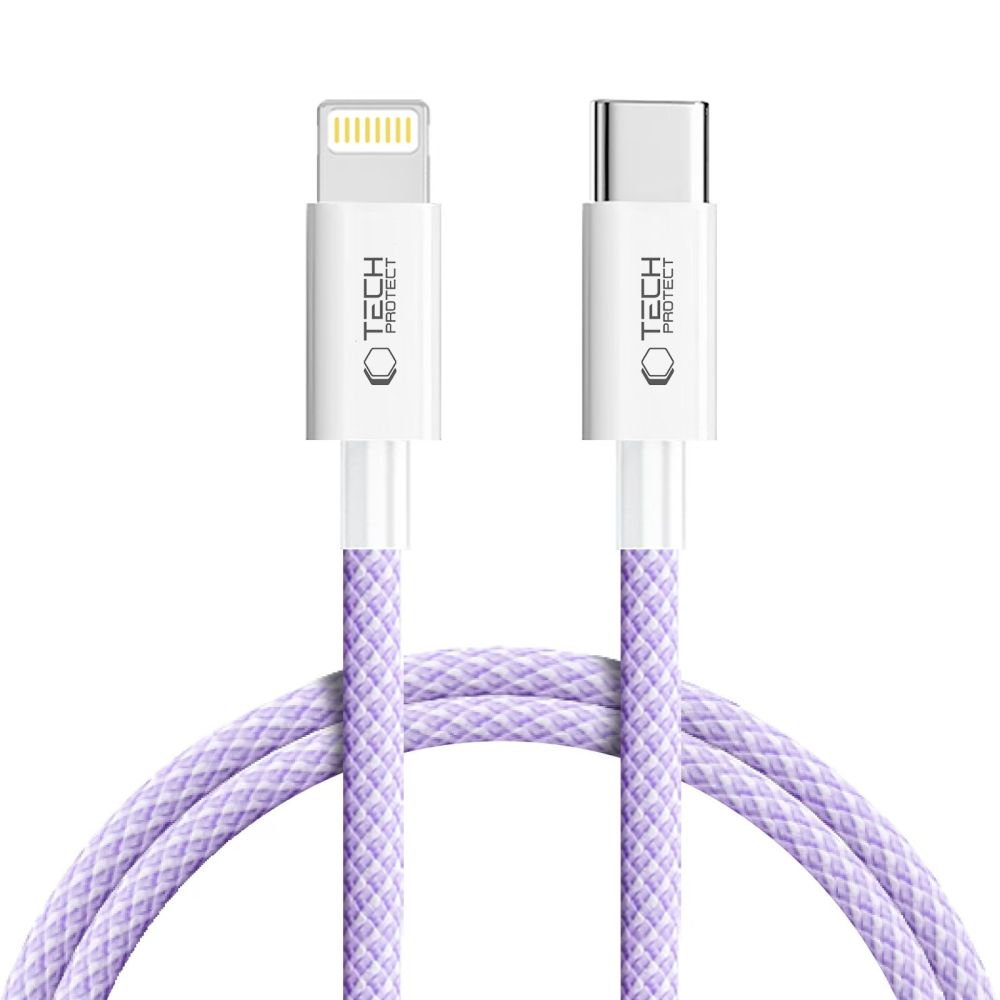 CÂBLE LIGHTNING TECH-PROTECT ULTRABOOST LITE PD27W/3A 100CM MAUVE