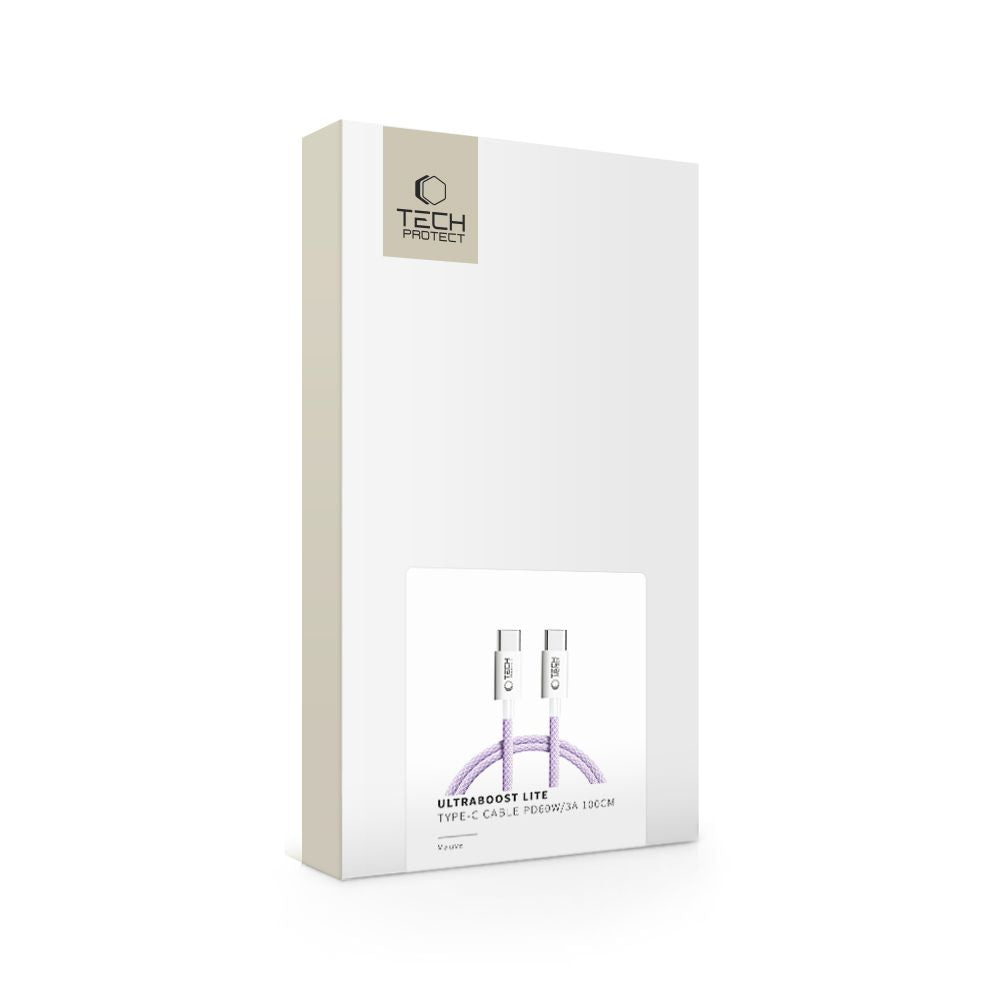 CÂBLE TECH-PROTECT ULTRABOOST LITE TYPE-C PD60W/3A 100CM MAUVE