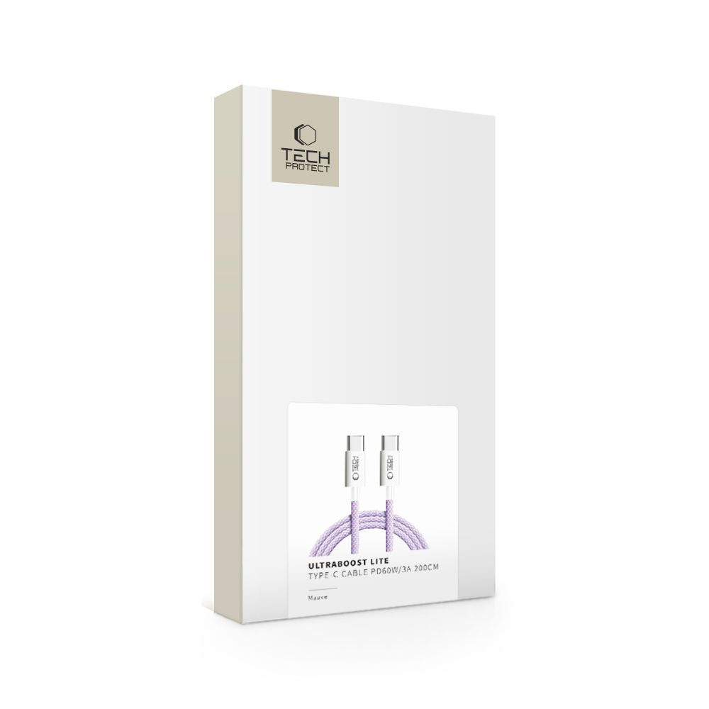 CÂBLE TECH-PROTECT ULTRABOOST LITE TYPE-C PD60W/3A 200CM MAUVE