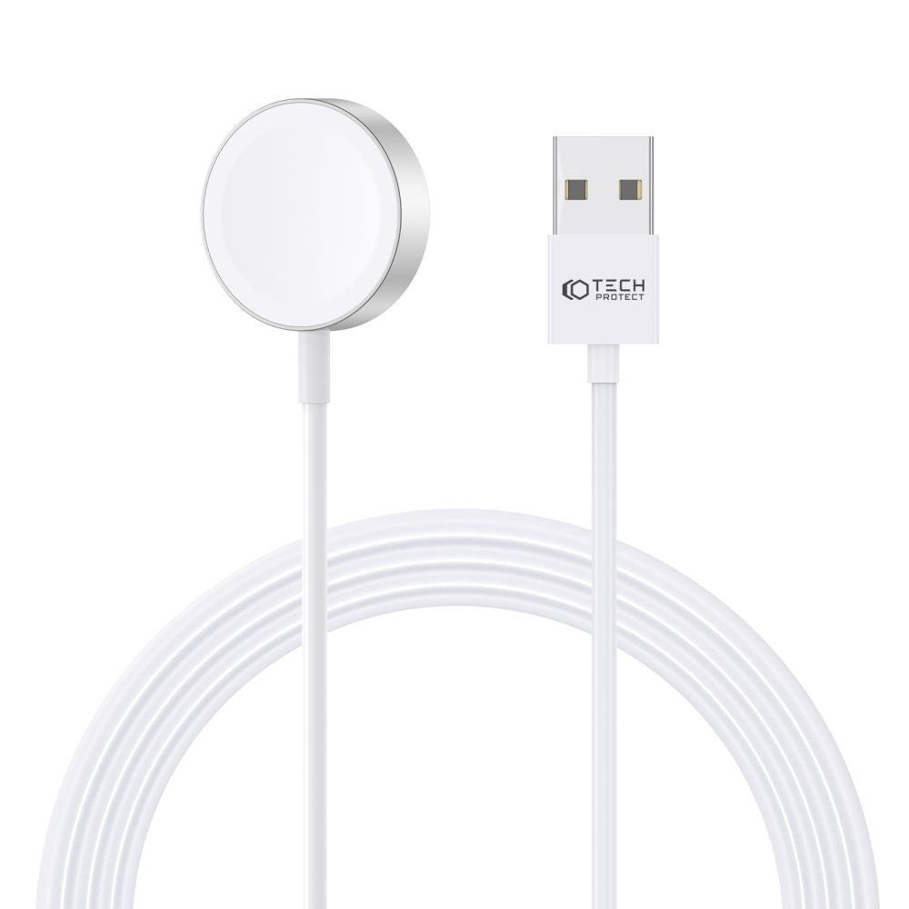 CHARGEUR POUR APPLE WATCH TECH-PROTECT ULTRABOOST CÂBLE DE CHARGEMENT MAGNÉTIQUE 120CM APPLE WATCH BLANC