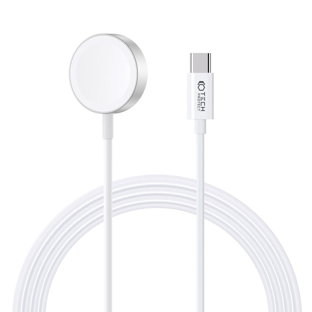 CHARGEUR POUR APPLE WATCH TECH-PROTECT ULTRABOOST CÂBLE MAGNÉTIQUE TYPE-C 120CM APPLE WATCH BLANC