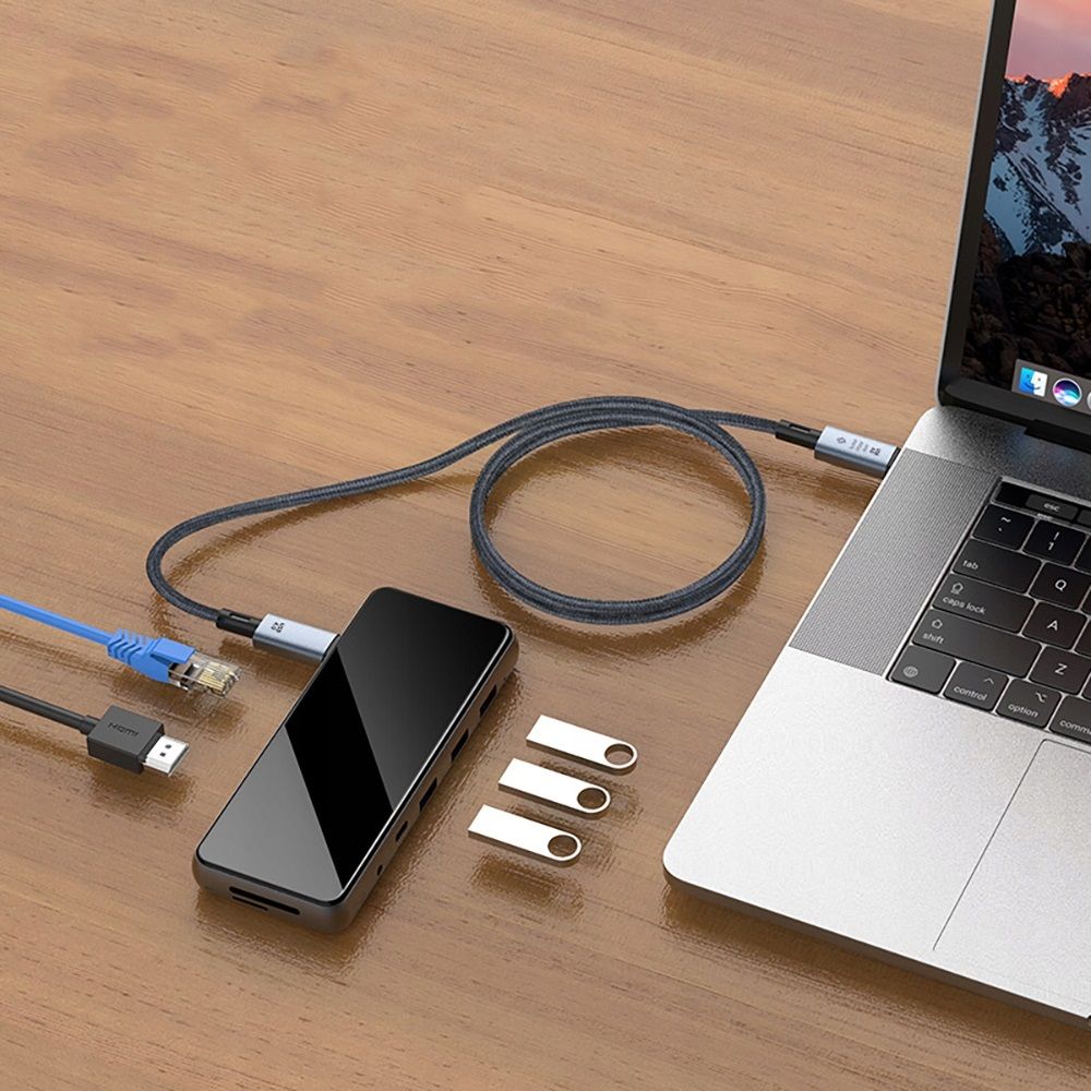 CÂBLE TECH-PROTECT ULTRABOOST MAX USB 4.0 8K 40GBPS TYPE-C CÂBLE PD240W 200CM GRIS