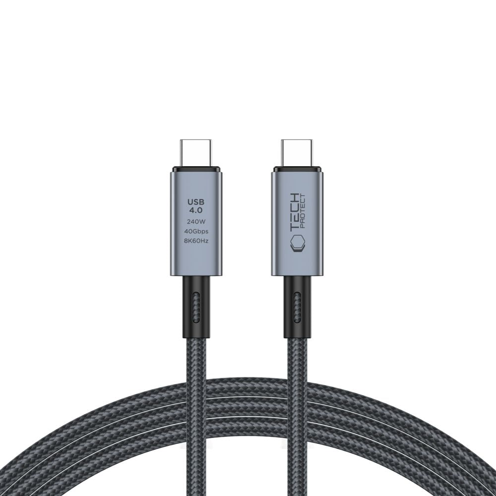 CÂBLE TECH-PROTECT ULTRABOOST MAX USB 4.0 8K 40GBPS TYPE-C CÂBLE PD240W 200CM GRIS