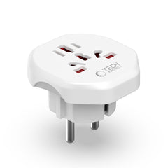 ADAPTATEUR DE VOYAGE UNIVERSEL TECH-PROTECT DE L'UE BLANC