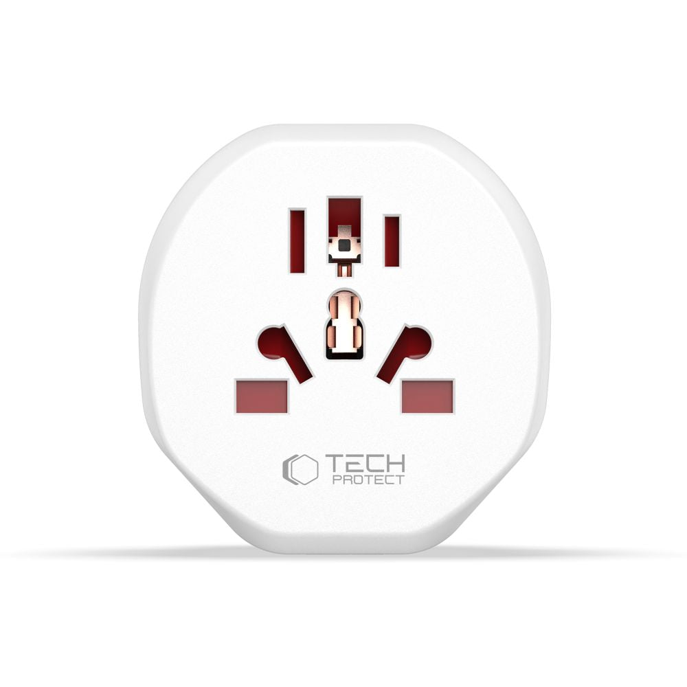 ADAPTATEUR DE VOYAGE UNIVERSEL TECH-PROTECT DE L'UE BLANC