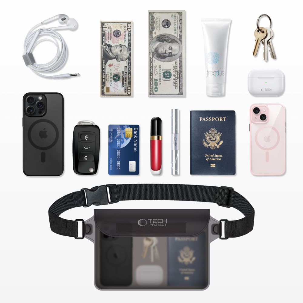 TECH-PROTECT UWP10 HOUSSE ÉTANCHE UNIVERSELLE 10 POUCES NOIR/TRANSPARENT
