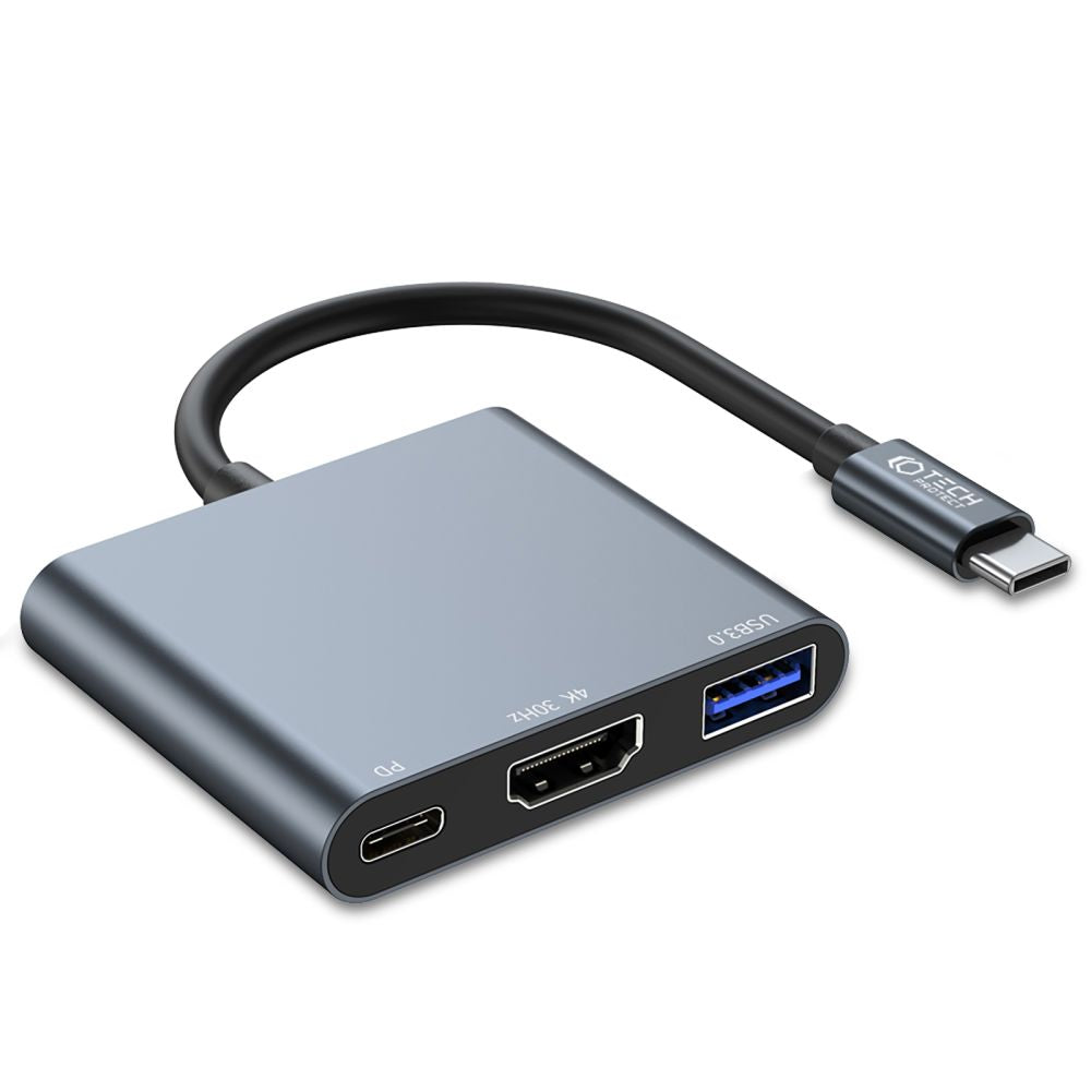 ADAPTATEUR TECH-PROTECT V1-HUB 3EN1 GRIS