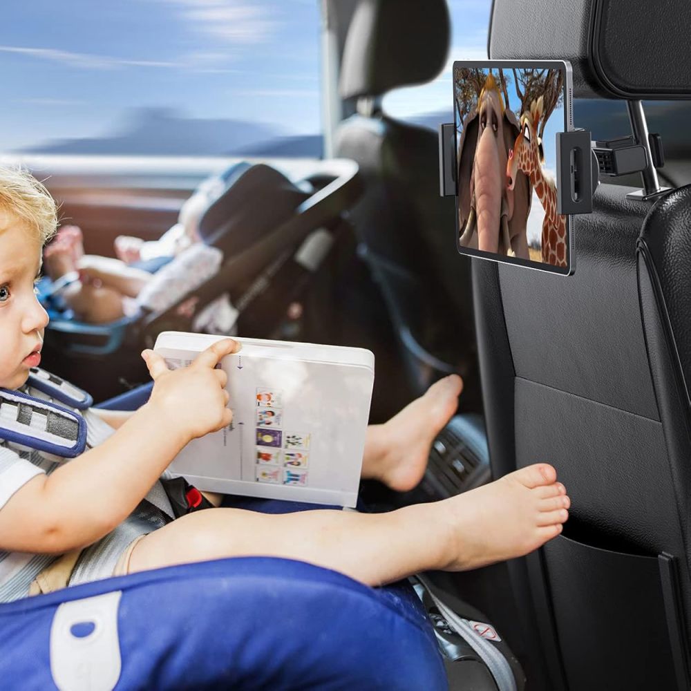 SUPPORT DE TÉLÉPHONE POUR VOITURE TECH-PROTECT V3 MONTAGE SUR APPUIE-HEAD NOIR