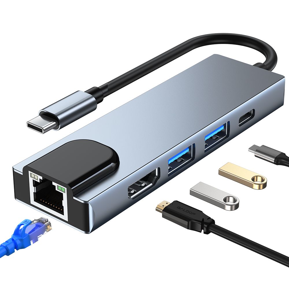 ADAPTATEUR TECH-PROTECT V3-HUB 5EN1 GRIS