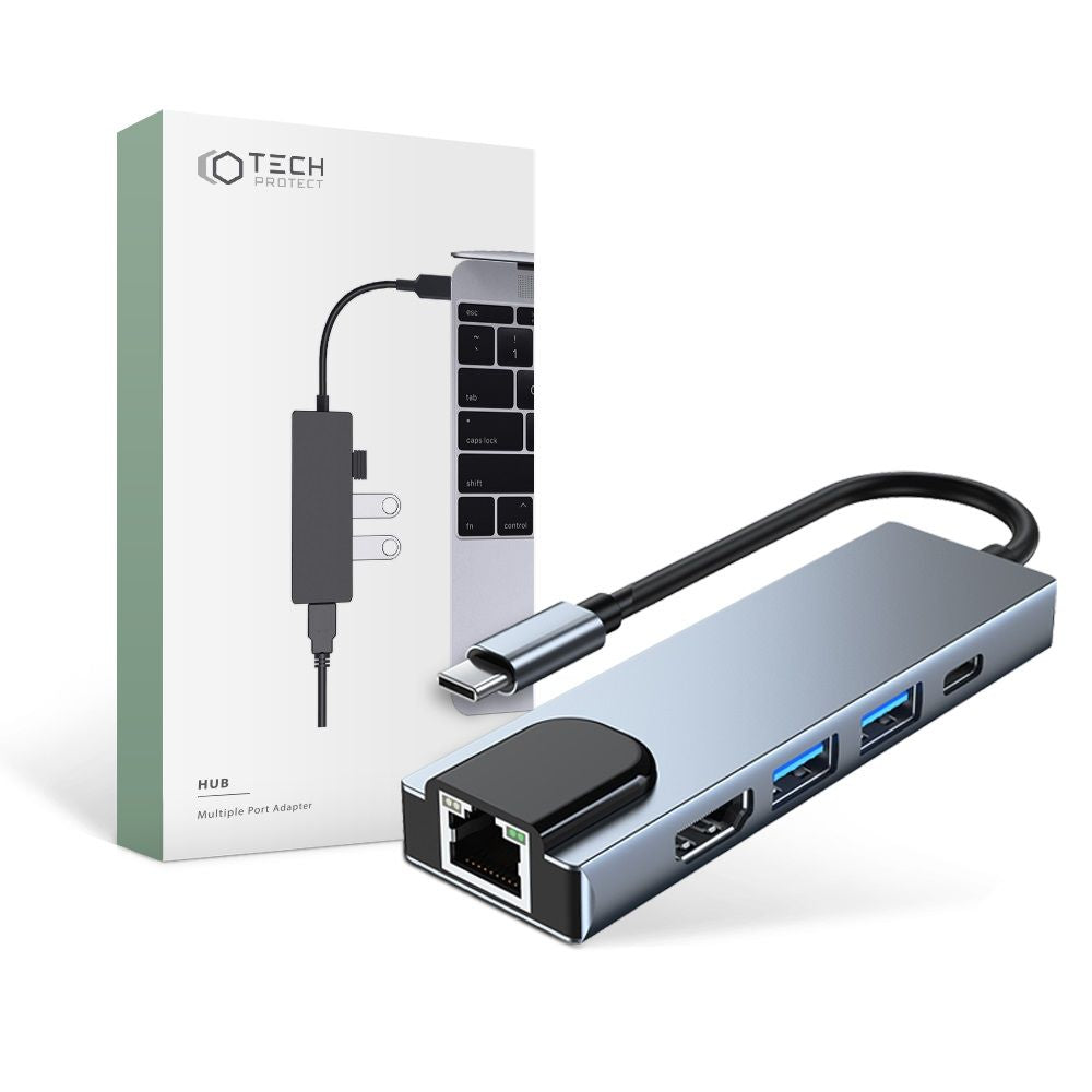 ADAPTATEUR TECH-PROTECT V3-HUB 5EN1 GRIS
