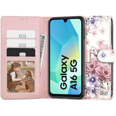 COQUE TECH-PROTECT WALLET GALAXY A16 4G / 5G FLEUR DE PAVOT