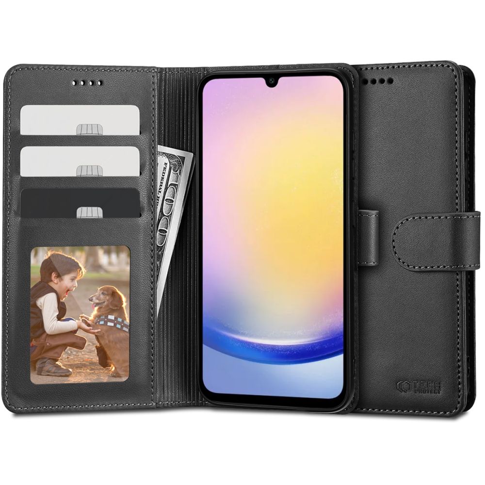COUVERTURE DE LIVRE TECH-PROTECT WALLET GALAXY A25 5G NOIR
