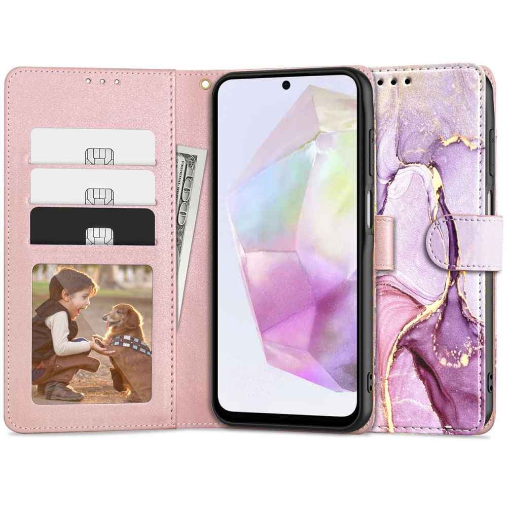 COUVERTURE DE LIVRE TECH-PROTECT WALLET GALAXY A35 5G MARBRE