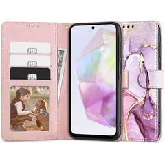 COUVERTURE DE LIVRE TECH-PROTECT WALLET GALAXY A35 5G MARBRE