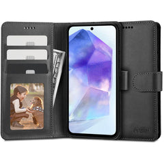 COUVERTURE DE LIVRE TECH-PROTECT WALLET GALAXY A55 5G NOIRE