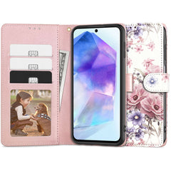 COUVERTURE DE LIVRE TECH-PROTECT WALLET GALAXY A55 5G FLEUR DE POMMIER