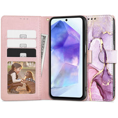 COUVERTURE DE LIVRE TECH-PROTECT WALLET GALAXY A55 5G MARBRE