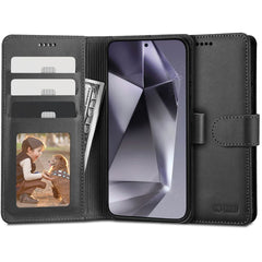 COUVERTURE DE LIVRE TECH-PROTECT WALLET GALAXY S24 NOIRE