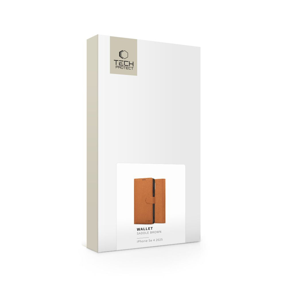 COUVERTURE TECH-PROTECT WALLET IPHONE 16E MARRON SADDLE