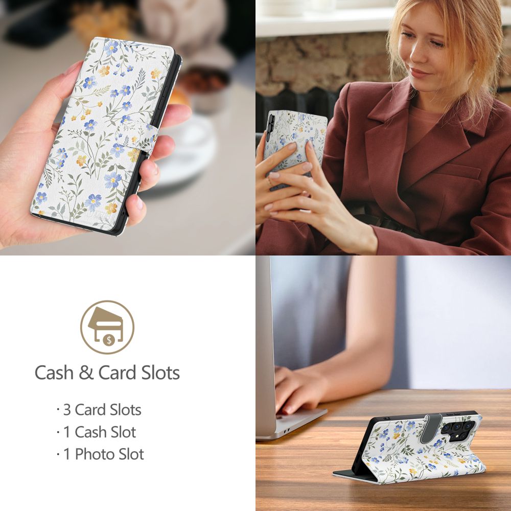 COUVERTURE TECH-PROTECT WALLET IPHONE 16E FLEURS DE PRINTEMPS