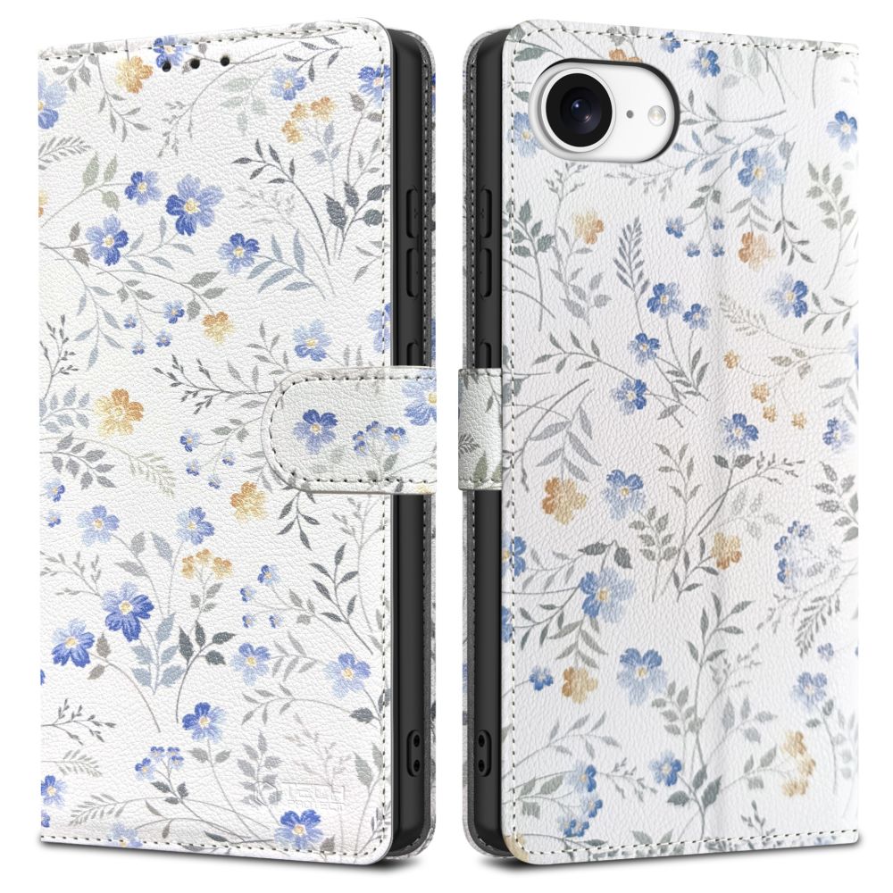 COUVERTURE TECH-PROTECT WALLET IPHONE 16E FLEURS DE PRINTEMPS