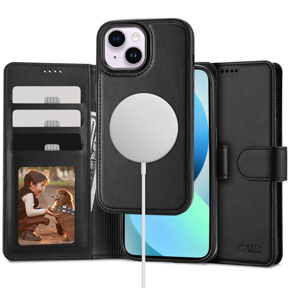 COUVERTURE DE LIVRE TECH-PROTECT WALLET MAGSAFE IPHONE 13 NOIR