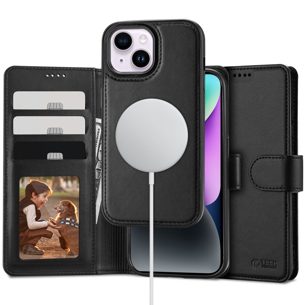 COUVERTURE DE LIVRE TECH-PROTECT WALLET MAGSAFE IPHONE 14 NOIR