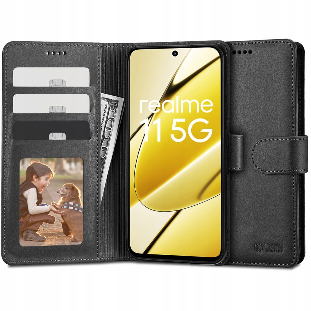 COUVERTURE DE LIVRE TECH-PROTECT WALLET REALME 11 5G NOIRE