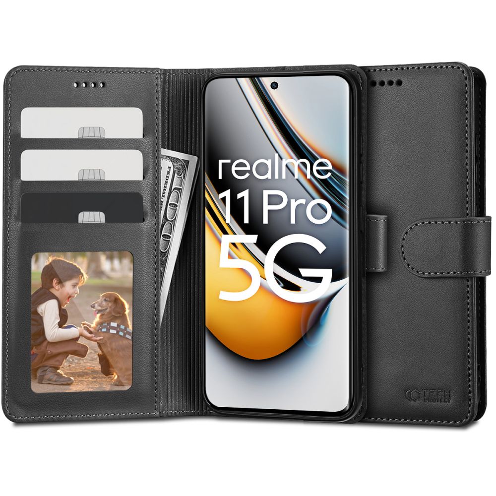 COUVERTURE DE LIVRE TECH-PROTECT WALLET REALME 11 PRO 5G / 11 PRO+ PLUS 5G NOIR