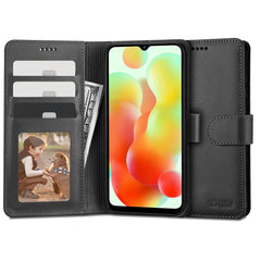 COUVERTURE DE LIVRE TECH-PROTECT WALLET XIAOMI REDMI 12C NOIR