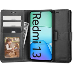 COUVERTURE DE LIVRE TECH-PROTECT WALLET XIAOMI REDMI 13 NOIR