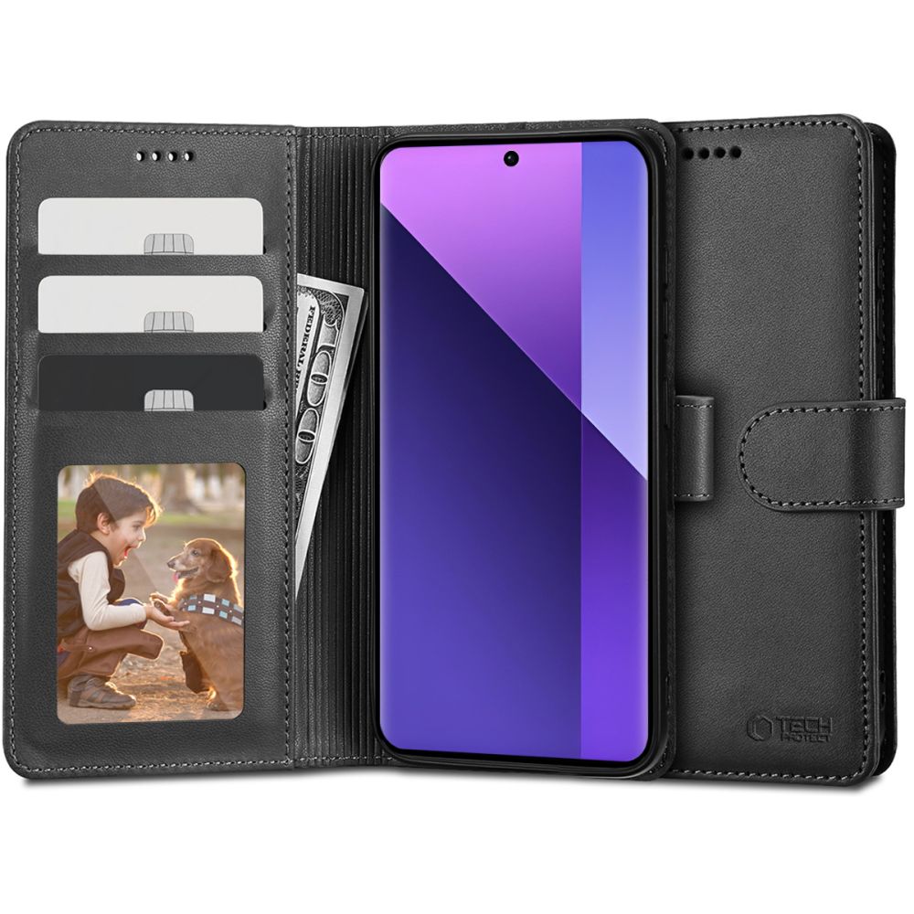 COUVERTURE DE LIVRE TECH-PROTECT WALLET XIAOMI REDMI NOTE 13 PRO+ PLUS 5G NOIR