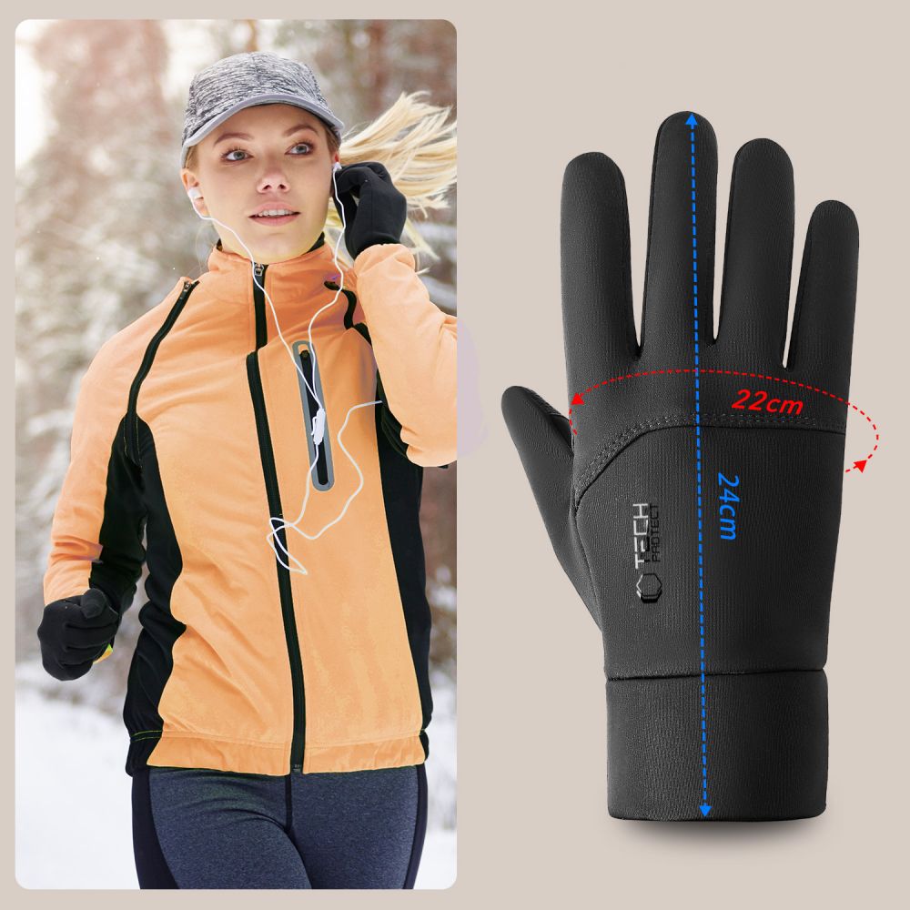 GANTS D'HIVER À ÉCRAN TACTILE TECH-PROTECT WG01 M NOIR