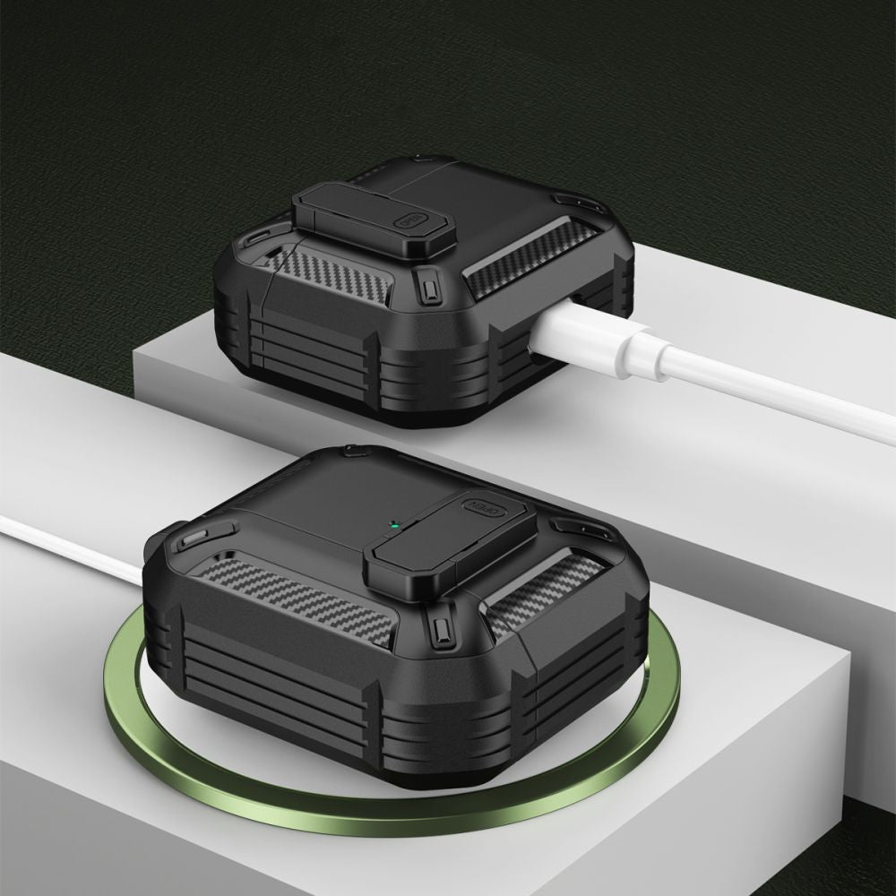 COQUE TECH-PROTECT X-CARBO APPLE AIRPODS PRO 1 / 2 NOIRE