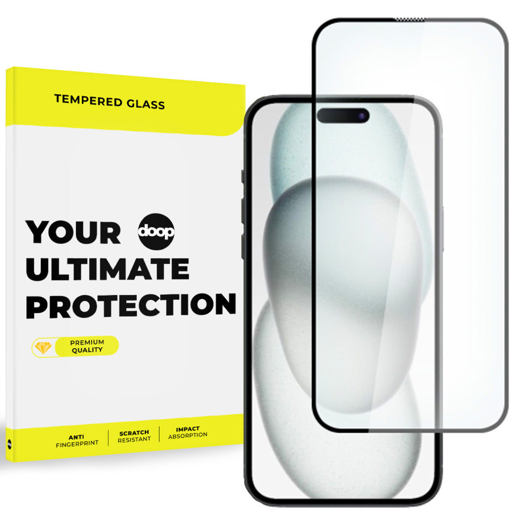 VERRE TREMPÉ DOOP POUR IPHONE 15 PRO NOIR