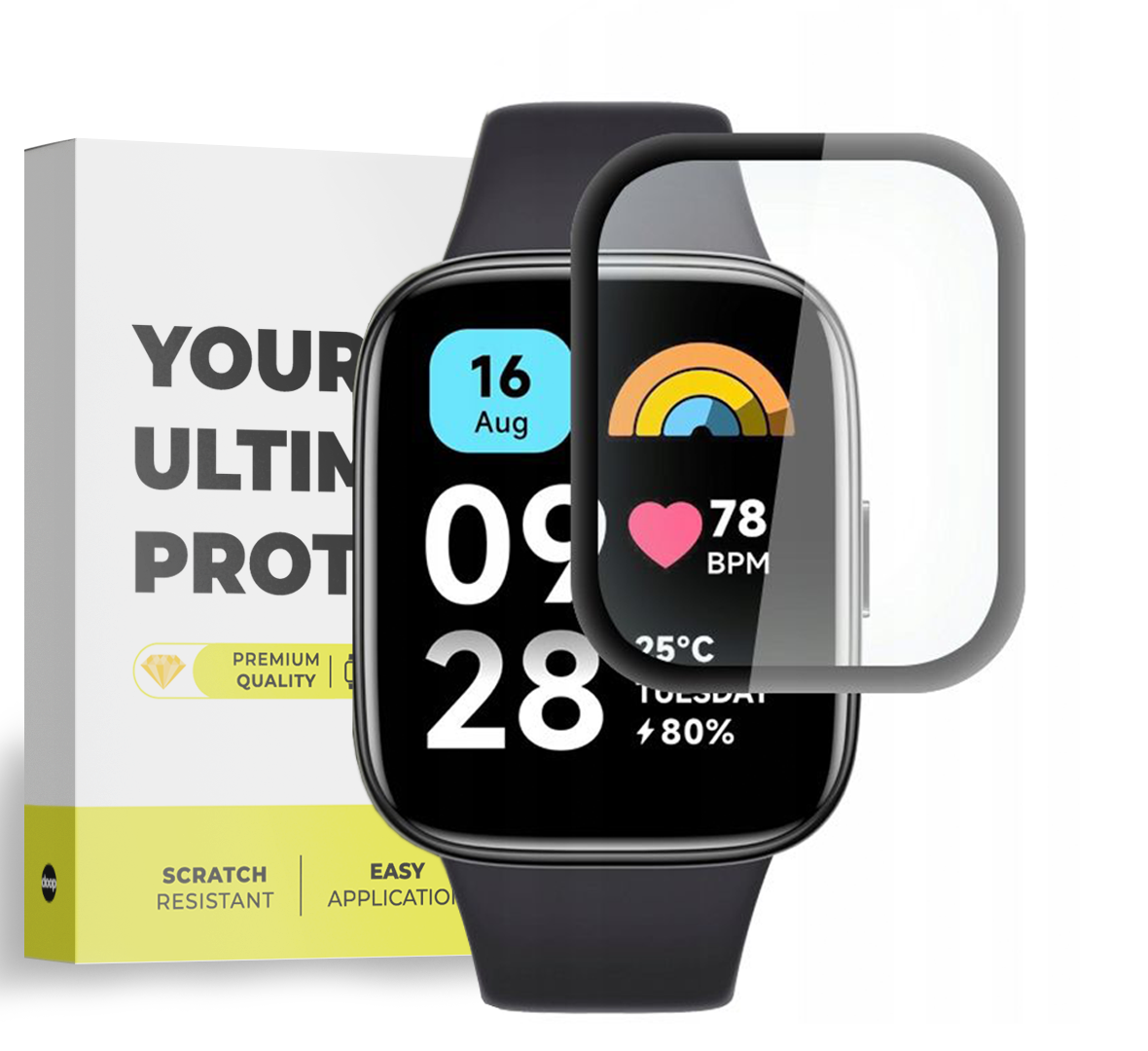 VERRE RENFORCÉ DOOP HYBRID GLASS XIAOMI REDMI WATCH 3 ACTIVE NOIR