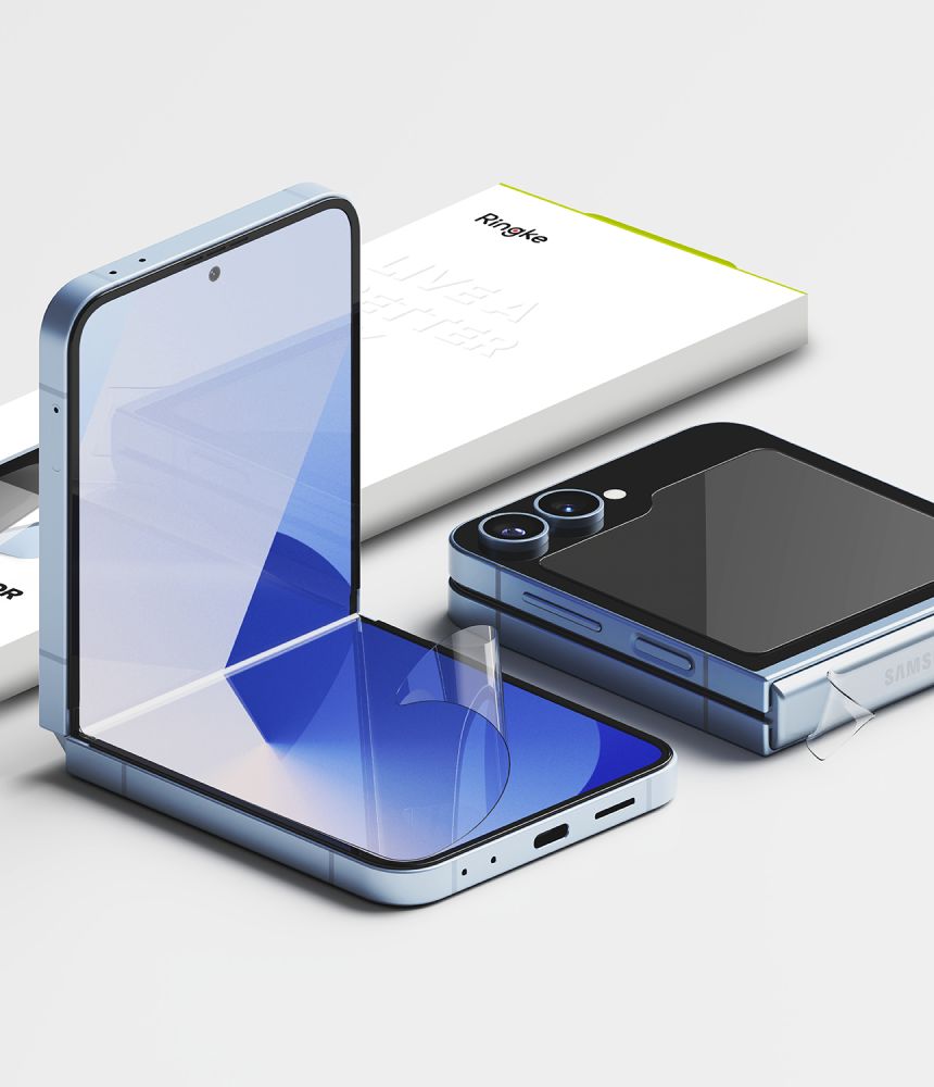 ENSEMBLE DE PROTECTION RINGKE 3 EN 1 PROTECTEUR 2-SET GALAXY Z FLIP 6 TRANSPARENT