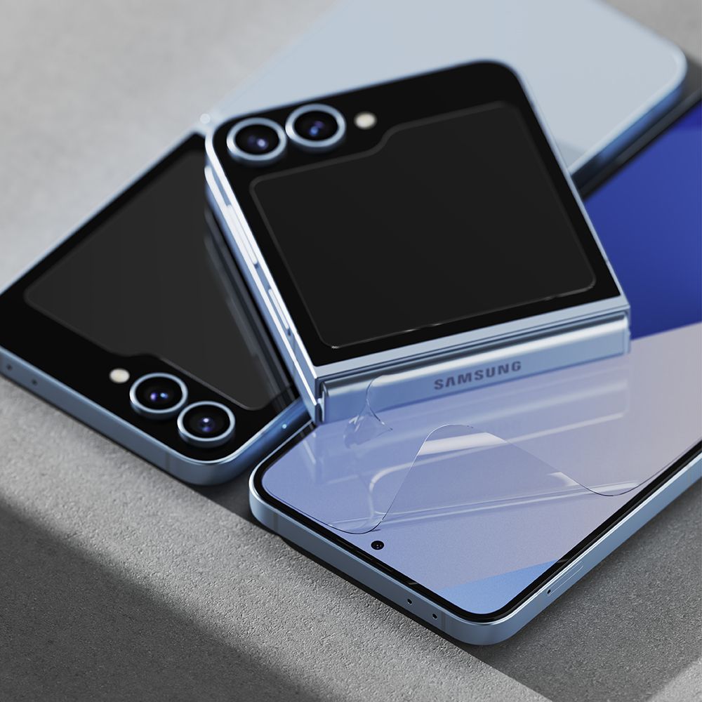 ENSEMBLE DE PROTECTION RINGKE 3 EN 1 PROTECTEUR 2-SET GALAXY Z FLIP 6 TRANSPARENT